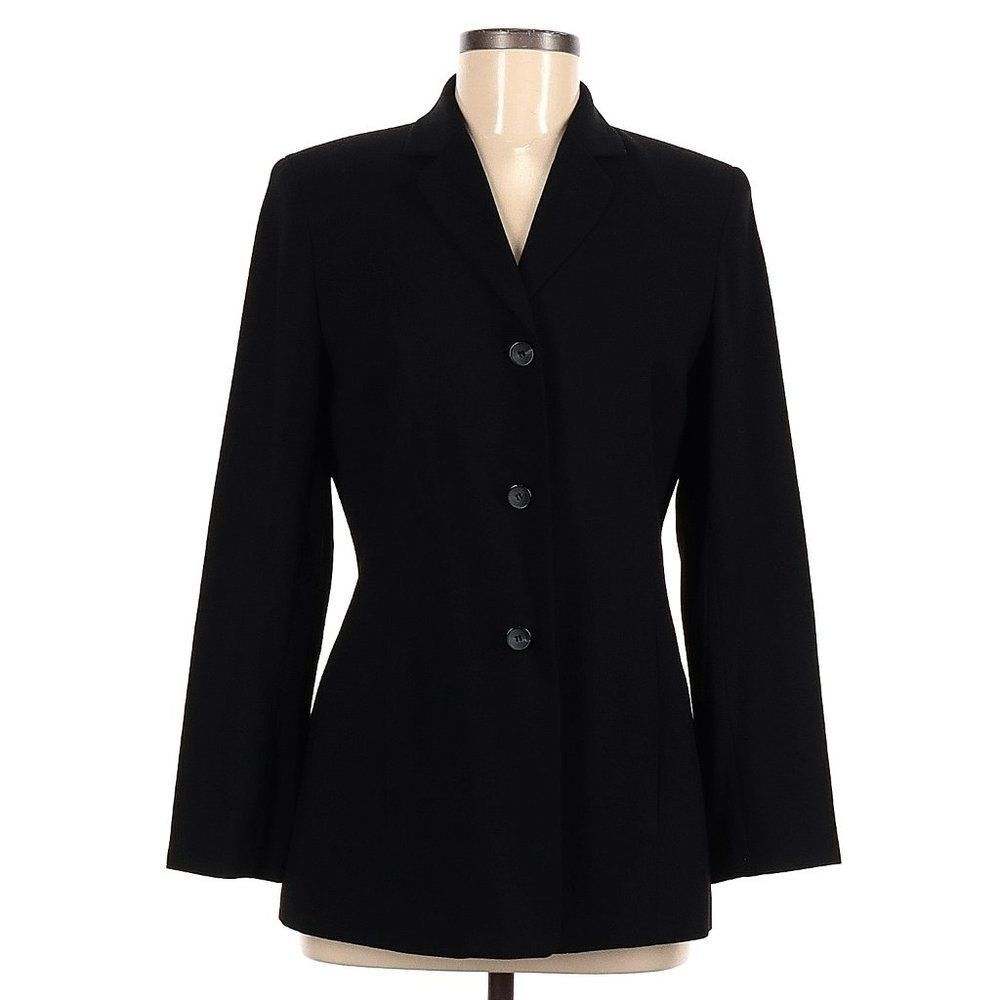 JOSEPHINE CHAUS WOMEN'S SZ4 JACKET BLACK TAILORED OFFICE LONG BLAZER DRESS COAT